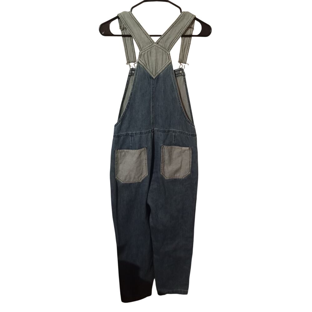 Brixton Costa Two Tone Oversized Denim Overalls Relaxed Fit Casual Size XS - Picture 3 of 14